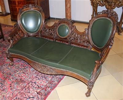 Salonsitzbank um 1860/70, - Furniture, carpets
