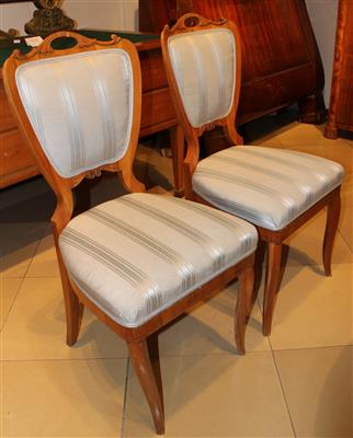 1 Paar Biedermeier-Sessel um 1840/50, - Furniture, carpets