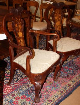Paar Sessel im holländischen Barockstil, - Furniture, carpets
