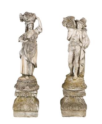 2 Gartenfiguren, - Möbel und dekorative Kunst "Schwerpunkt Garten-Möbel & Garten-Dekoration"