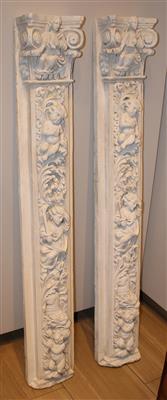 2 Pilasterteile in modifizierter Renaissancestilform, - Sommerauktion - Möbel, Teppiche und Design