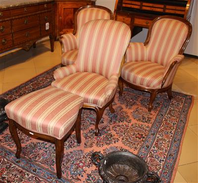 3 Fauteuils um 1860/70, - Summer-auction