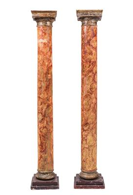Ein Paar dekorative Säulen, - Letní aukce