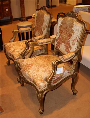 Paar Armsessel i. Louis XVStil, - Möbel, Teppiche und dekorative Kunst