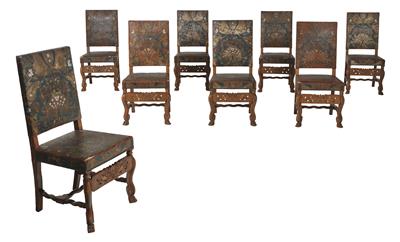Seltener Satz von 8 Sesseln im Barockstil, - Mobili ed arti decorative