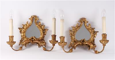 Paar kleine Spiegelappliken, - Mobili, arti decorative e teppeti
