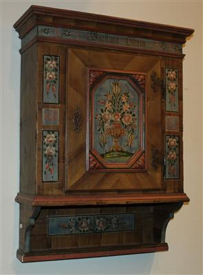 Bäuerliches Wandhängekästchen,1. H. 19. Jh., - Furniture and Decorative Art