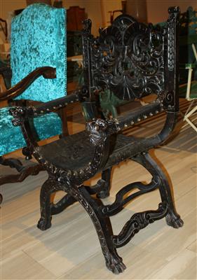 Historismus Armsessel, - Furniture and Decorative Art