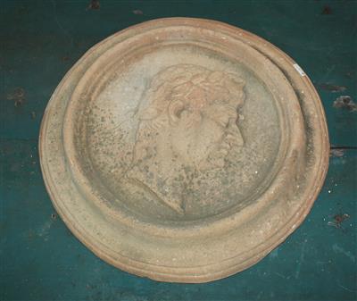 Runde Terracotta-Relieftafel, - Mobili e arti decorative