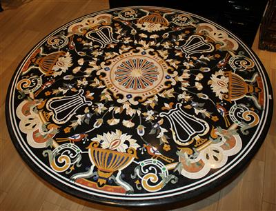 Gr. runde Tischplatte, - Möbel und dekorative Kunst