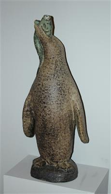 Entzückende Brunnenfigur "Pinguin mit Fisch im Schnabel", - Venkovský dům nábytku a ozdoby