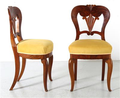 Paar Biedermeier-Sessel um 1835, - Furniture and Decorative Art