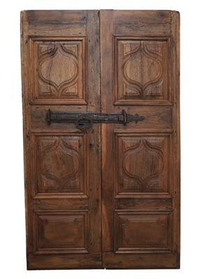 Provinzielle doppelflügelige Tür, - Möbel und dekorative Kunst