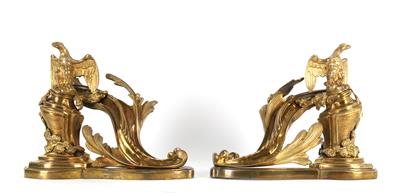 Paar Kaminböcke im franz. Louis X Stil, - Mobili e arti decorative