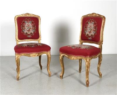 Paar Sessel im Louis XV-Stil, - Möbel und dekorative Kunst