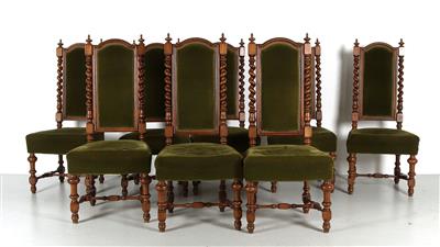 Satz von 8 Historismus Sesseln, - Möbel und dekorative Kunst