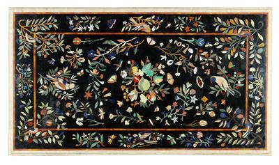 Große rechteckige Tischplatte in sog. Pietra Dura-Techik, - Mobili e arti decorative