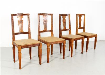 Satz von 4 josefinischen Sesseln, - Furniture and Decorative Art