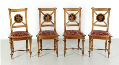 Satz von 4 Historismus Sesseln, - Möbel und dekorative Kunst