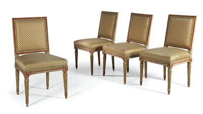 Satz von 4 klassizistischen Sesseln, - Furniture and Decorative Art