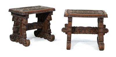 Paar Historismus-Hocker, - Mobili e arti decorative