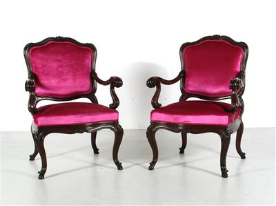 Paar Armsessel i. Barockstil, - Furniture