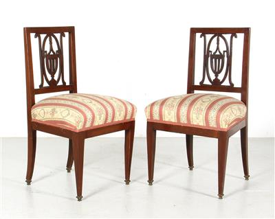 Paar neoklassizistische Sessel, - Möbel und dekorative Kunst