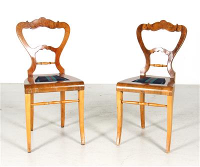 Paar Biedermeier-Sessel um 1830/40, - Möbel und dekorative Kunst