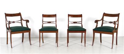 Ensemble von Paar Armsesseln und Paar Sesseln, - Mobili e arti decorative