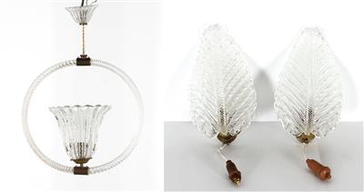 Glas Hängelampe im venezianischen Stil, - Möbel und dekorative Kunst
