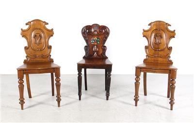 3 Brettsessel, - Furniture and Decorative Art