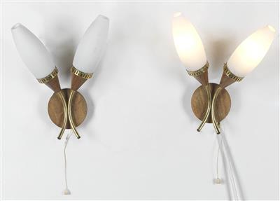 2 kleine Wandappliken, - 130 Vintage Lamps