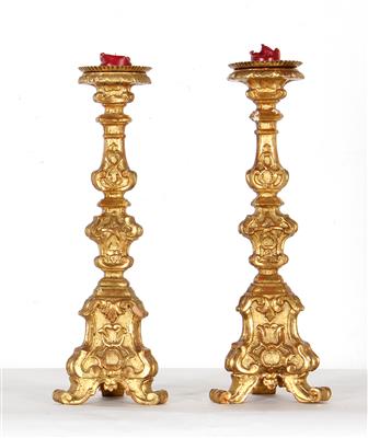 Paar barocke Kerzenleuchter, - Möbel
