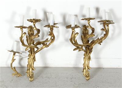 Paar Bronzeappliken im Louis XV-Stil, - Nábytek