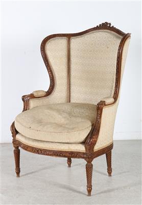 Ohrenbackenfauteuil i. Louis XVI- Stil, - Mobili