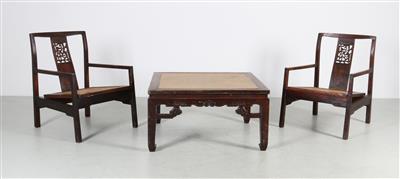 Sitzensemble in asiatischer Art, - Furniture