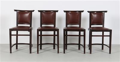 Satz von vier Stühlen, Mitte 20. Jahrhundert, - Möbel