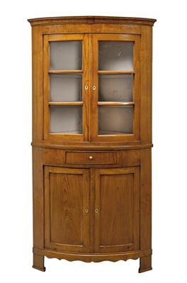 Biedermeier Eckaufsatzvitrine, - Mobili