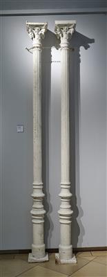Paar Historismus Säulen, - Garden Furniture and Decorations