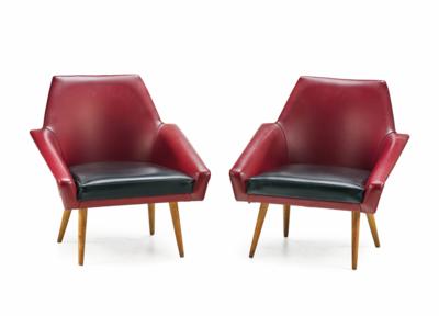 Paar niedrige Club Chairs, - Funiture