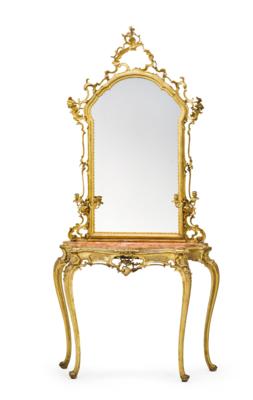 Große Neobarock - Spiegelaufsatzkonsole, - Furniture