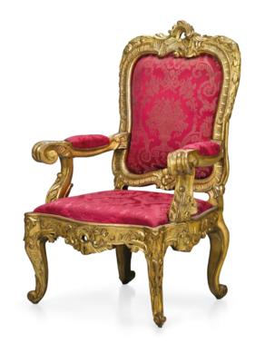 Großer Barock- Prunkarmlehnsessel, - Furniture