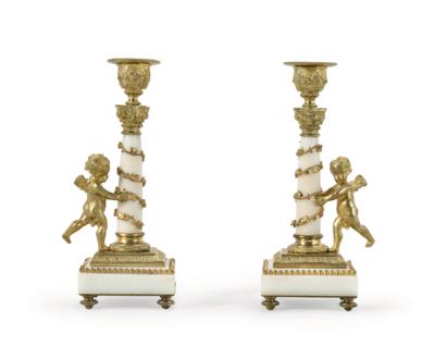 Kleines Kerzenleuchterpaar im Louis XVI-Stil, - Nábytek