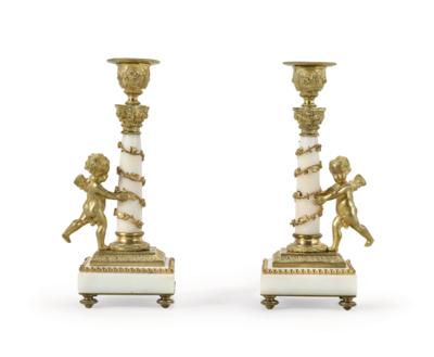 Kleines Kerzenleuchterpaar im Louis XVI-Stil, - Furniture