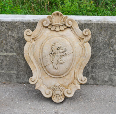 Wappen in barocker Manier, Marmor 20. Jh., - Garden Furniture & Decorations