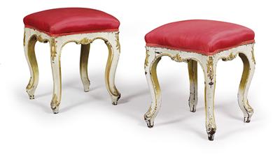 A pair of Neo Baroque stools, - Majetek aristokratického p?vodu a p?edm?ty  d?ležitých proveniencí