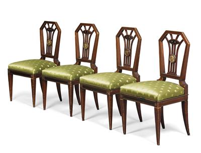 A set of 4 Classicistic chairs, - Majetek aristokratického p?vodu a p?edm?ty  d?ležitých proveniencí
