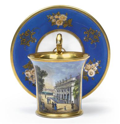 Veduta cup "Cortis Coffee house upon the Bastey" with a saucer, - Property from Aristocratic Estates and Important Provenance