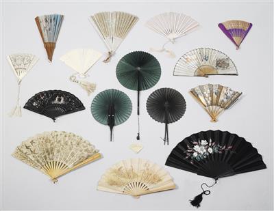 Mixed lot of 16 fans, - Property from Aristocratic Estates and Important Provenance