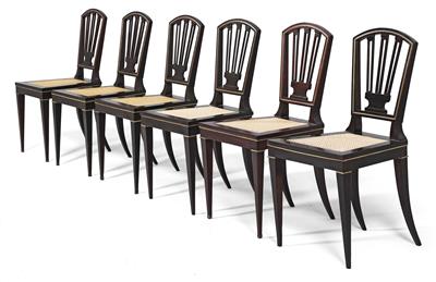 Set of 6 high-quality Classicistic chairs, - Property from Aristocratic Estates and Important Provenance